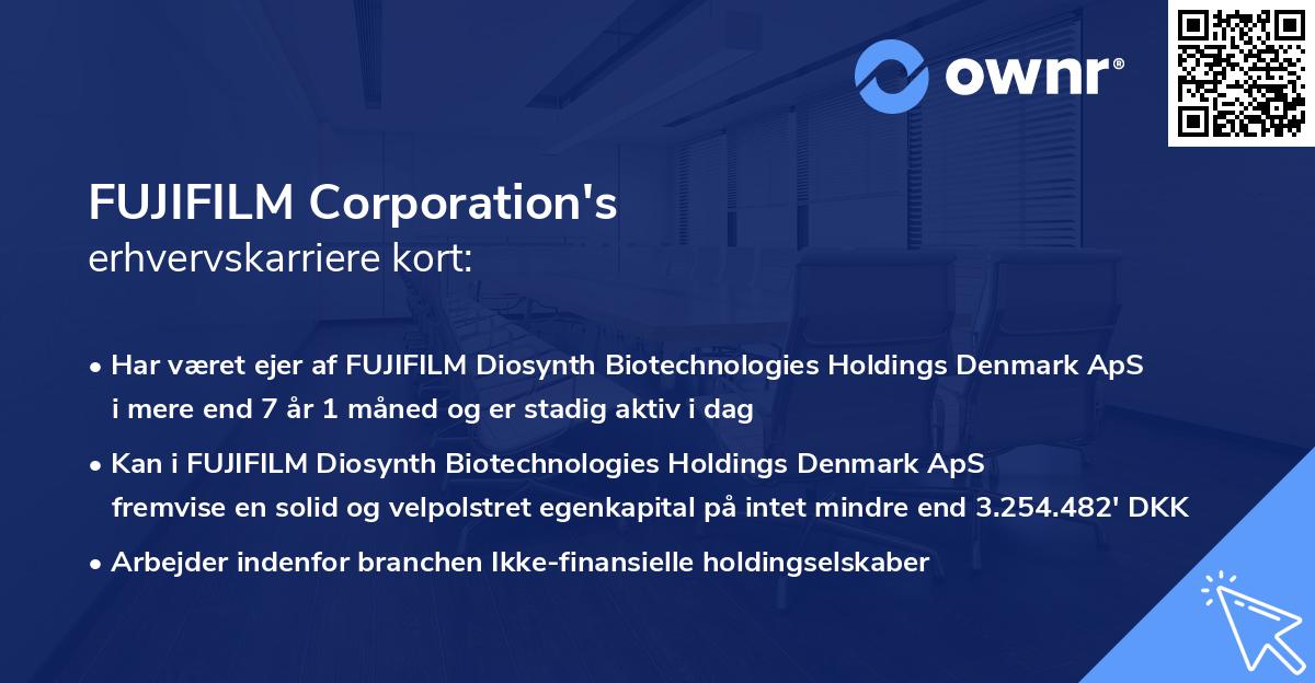 FUJIFILM Corporation's erhvervskarriere kort