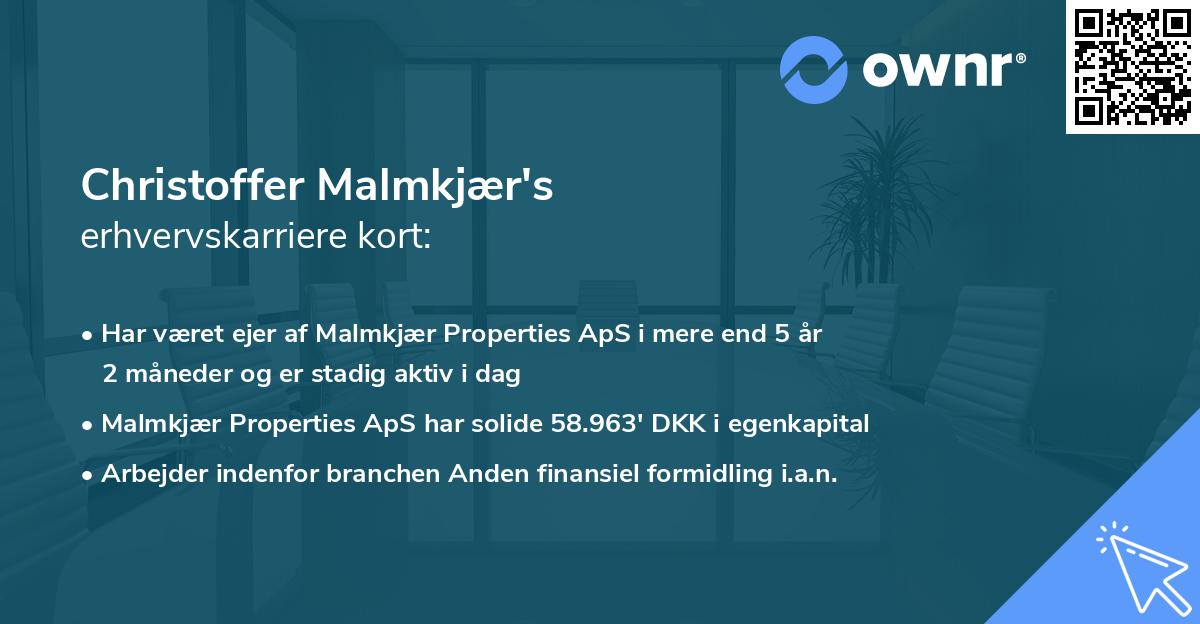 Christoffer Malmkjær's erhvervskarriere kort
