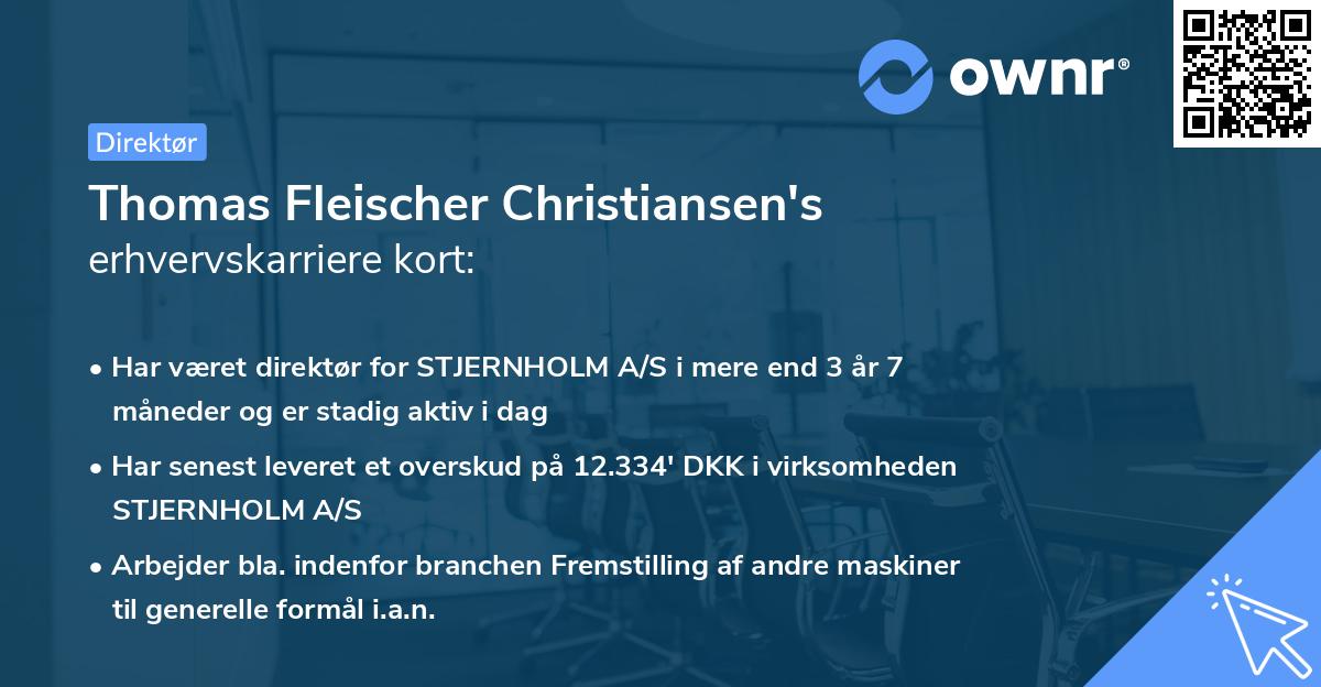 Thomas Fleischer Christiansen's erhvervskarriere kort