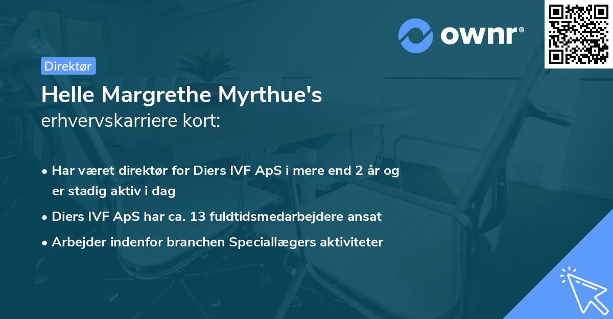 Helle Margrethe Myrthue's erhvervskarriere kort