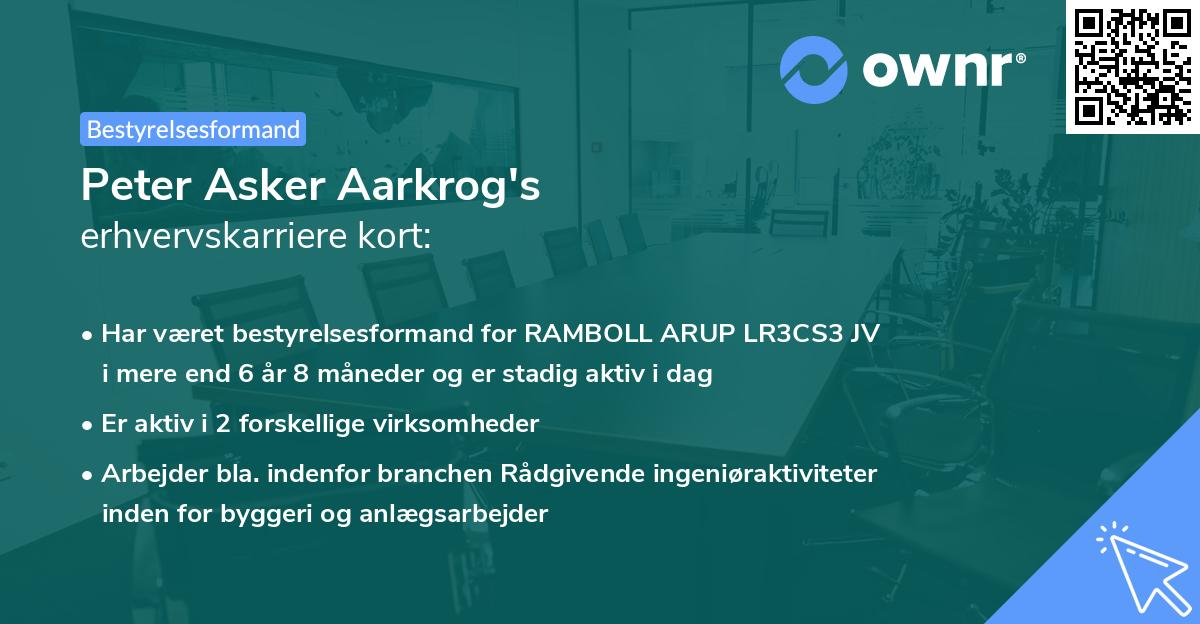 Peter Asker Aarkrog's erhvervskarriere kort