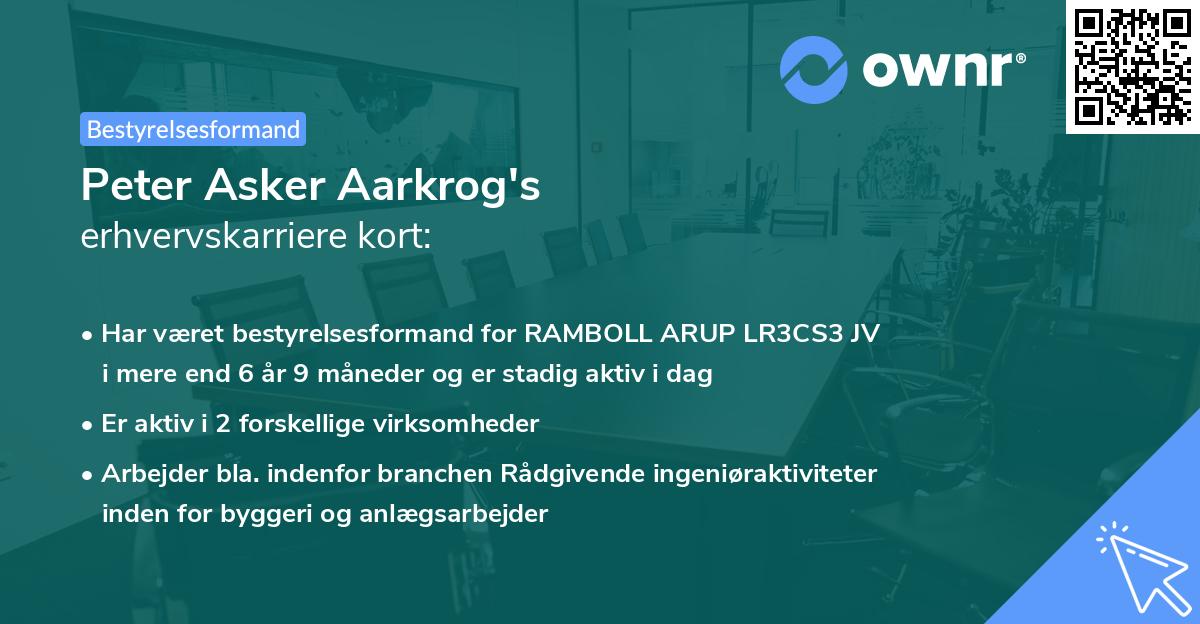 Peter Asker Aarkrog's erhvervskarriere kort