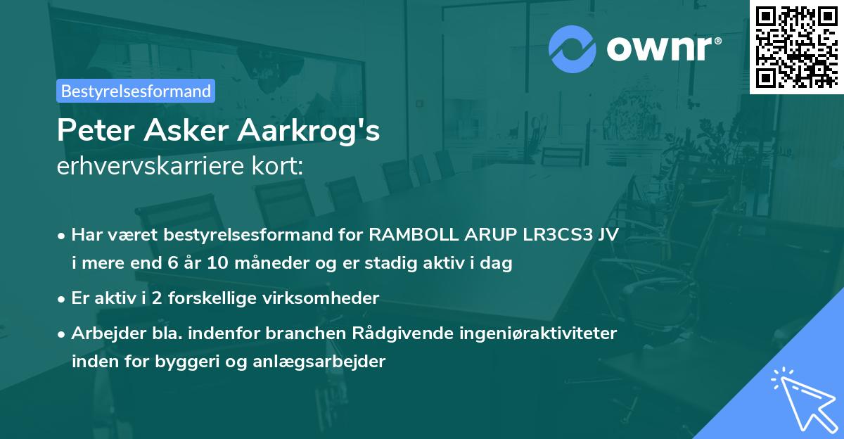 Peter Asker Aarkrog's erhvervskarriere kort