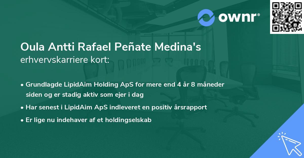 Oula Antti Rafael Peñate Medina's erhvervskarriere kort