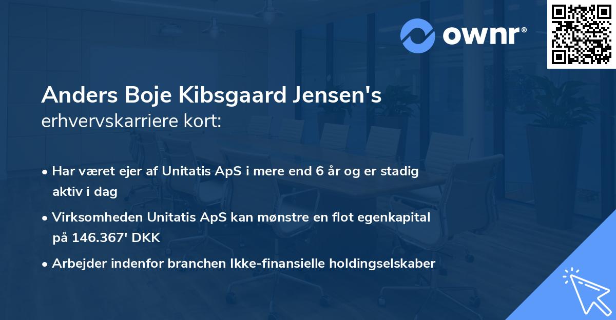Anders Boje Kibsgaard Jensen's erhvervskarriere kort