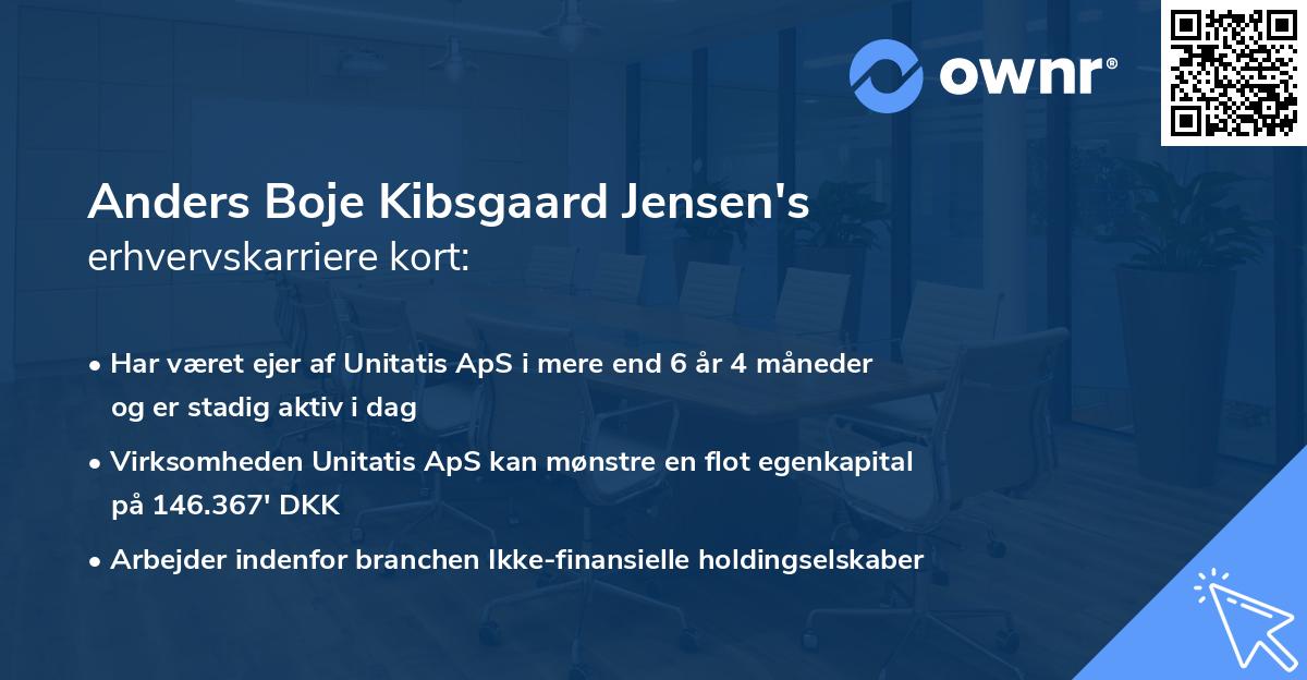 Anders Boje Kibsgaard Jensen's erhvervskarriere kort