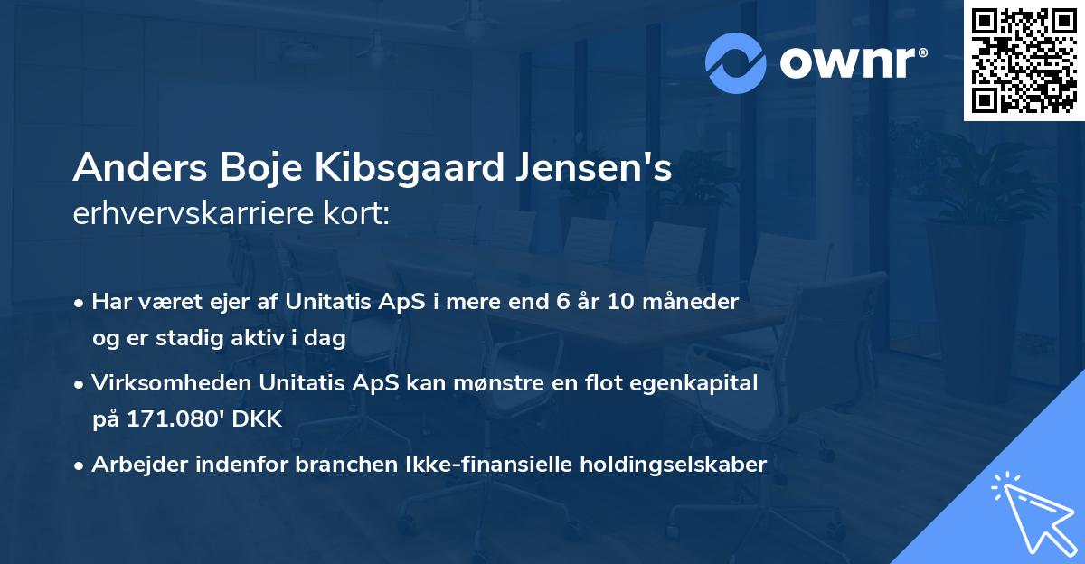 Anders Boje Kibsgaard Jensen's erhvervskarriere kort