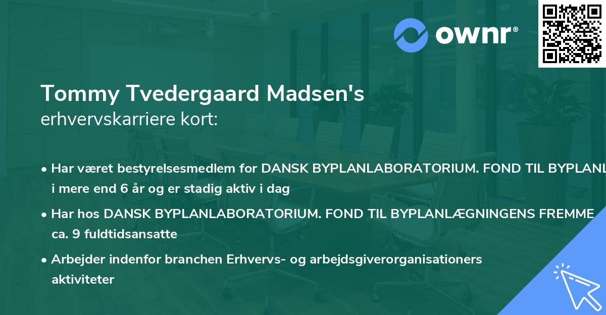 Tommy Tvedergaard Madsen's erhvervskarriere kort