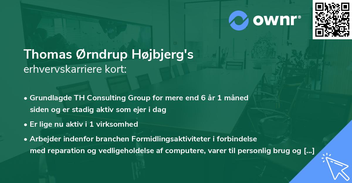 Thomas Ørndrup Højbjerg's erhvervskarriere kort