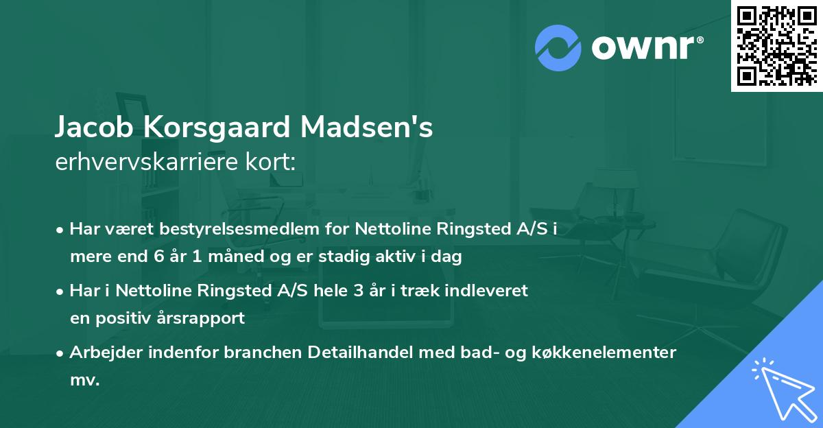 Jacob Korsgaard Madsen's erhvervskarriere kort