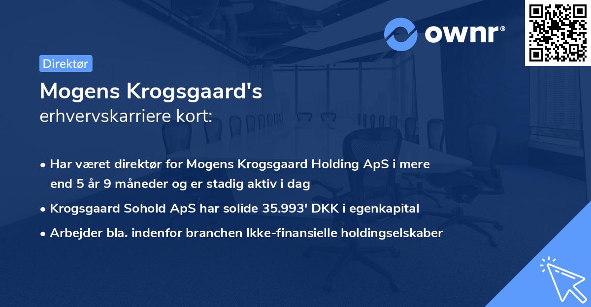 Mogens Krogsgaard's erhvervskarriere kort