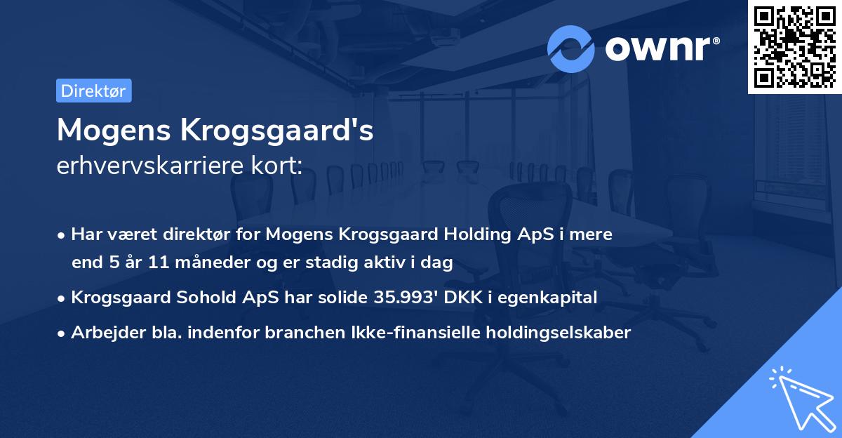 Mogens Krogsgaard's erhvervskarriere kort