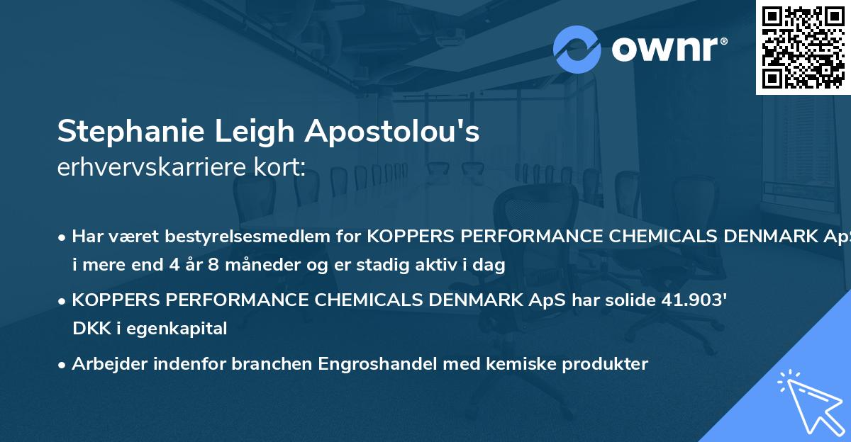 Stephanie Leigh Apostolou's erhvervskarriere kort