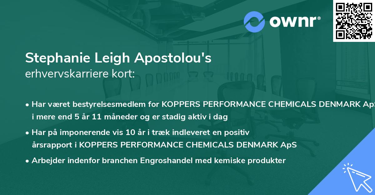 Stephanie Leigh Apostolou's erhvervskarriere kort