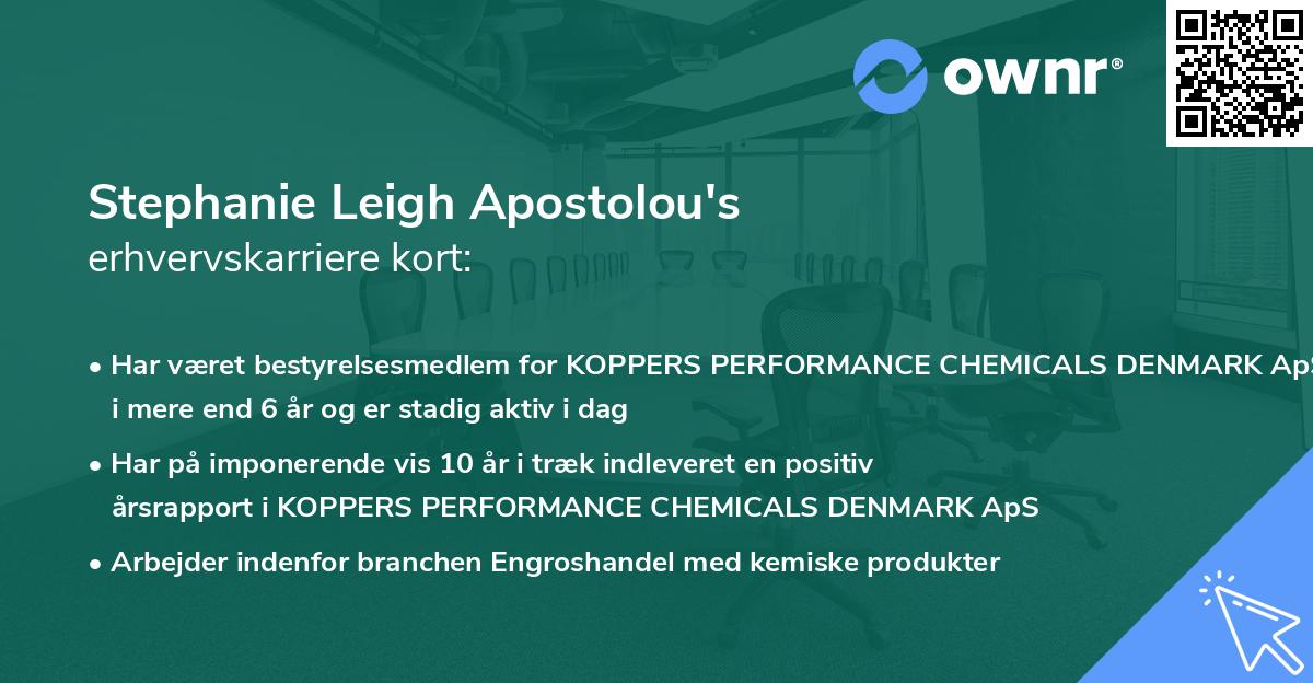 Stephanie Leigh Apostolou's erhvervskarriere kort