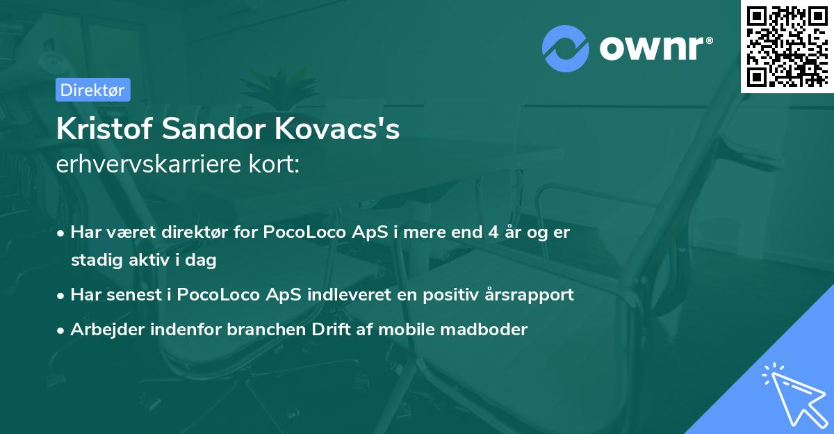 Kristof Sandor Kovacs's erhvervskarriere kort