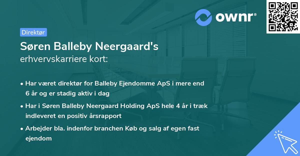 Søren Balleby Neergaard's erhvervskarriere kort