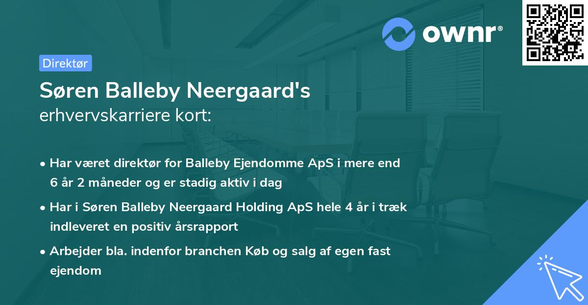 Søren Balleby Neergaard's erhvervskarriere kort