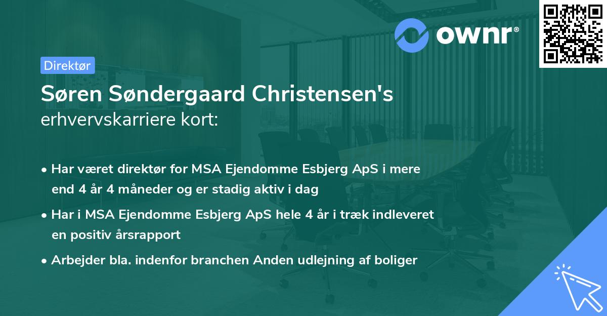 Søren Søndergaard Christensen's erhvervskarriere kort