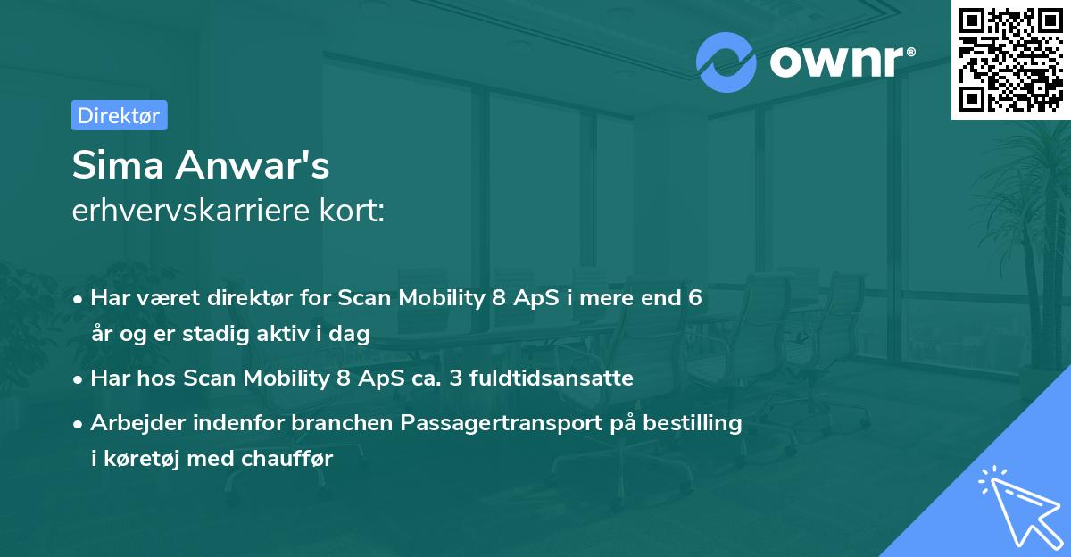 Sima Anwar's erhvervskarriere kort