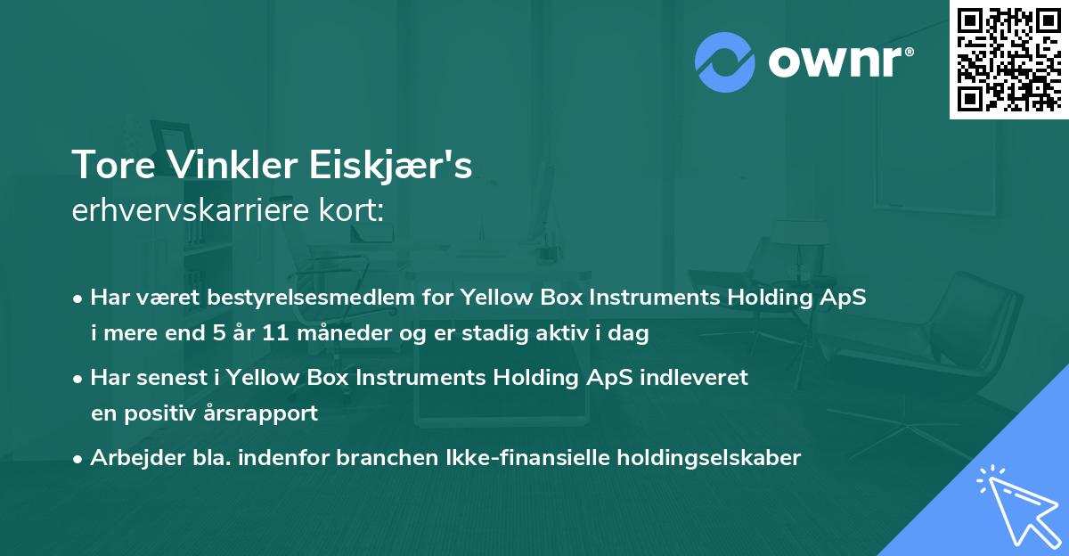 Tore Vinkler Eiskjær's erhvervskarriere kort