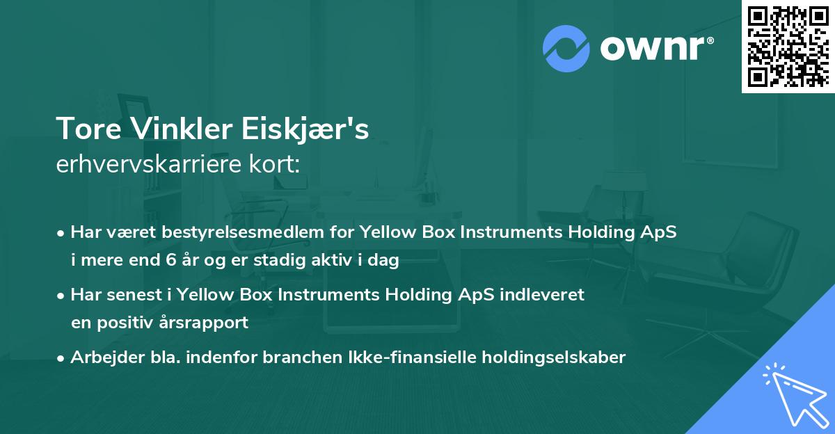 Tore Vinkler Eiskjær's erhvervskarriere kort