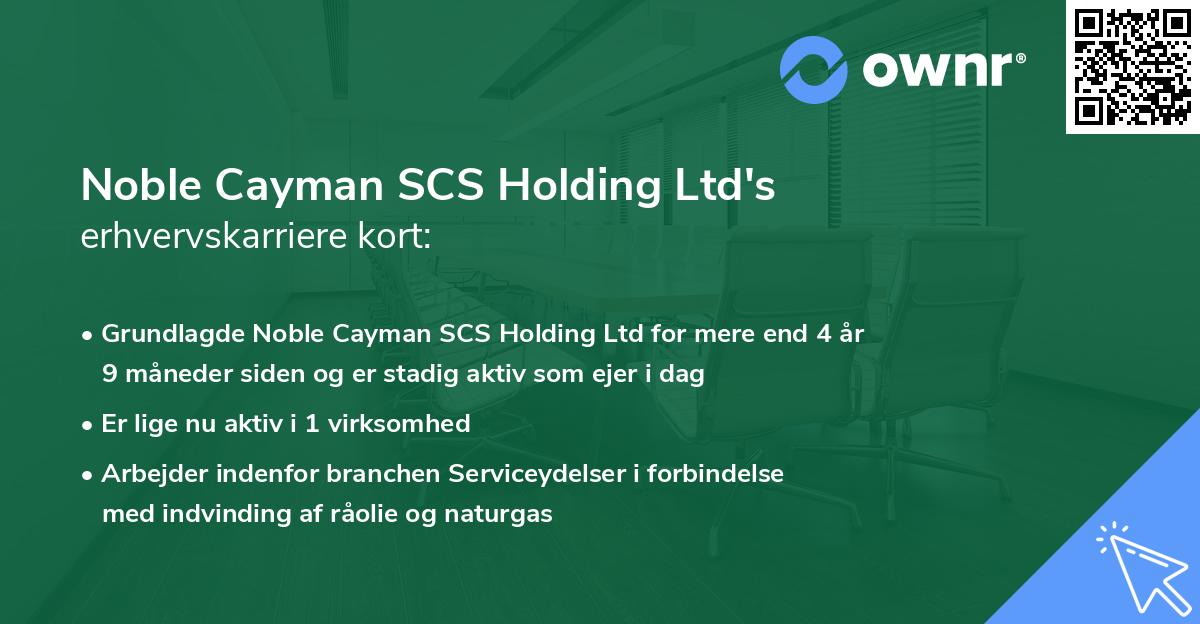 Noble Cayman SCS Holding Ltd's erhvervskarriere kort