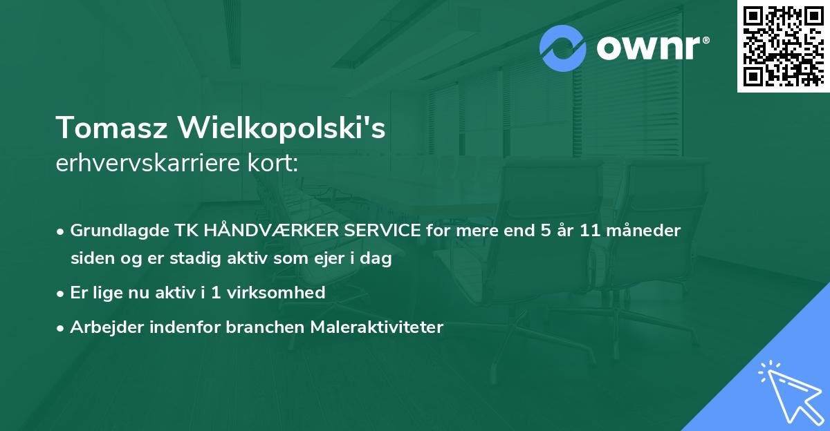 Tomasz Wielkopolski's erhvervskarriere kort