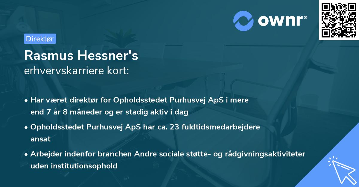 Rasmus Hessner's erhvervskarriere kort