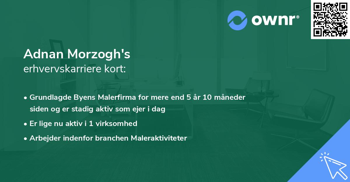 Adnan Morzogh's erhvervskarriere kort