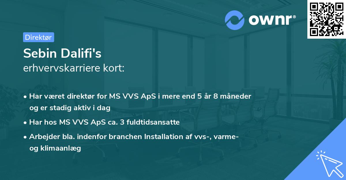 Sebin Dalifi's erhvervskarriere kort