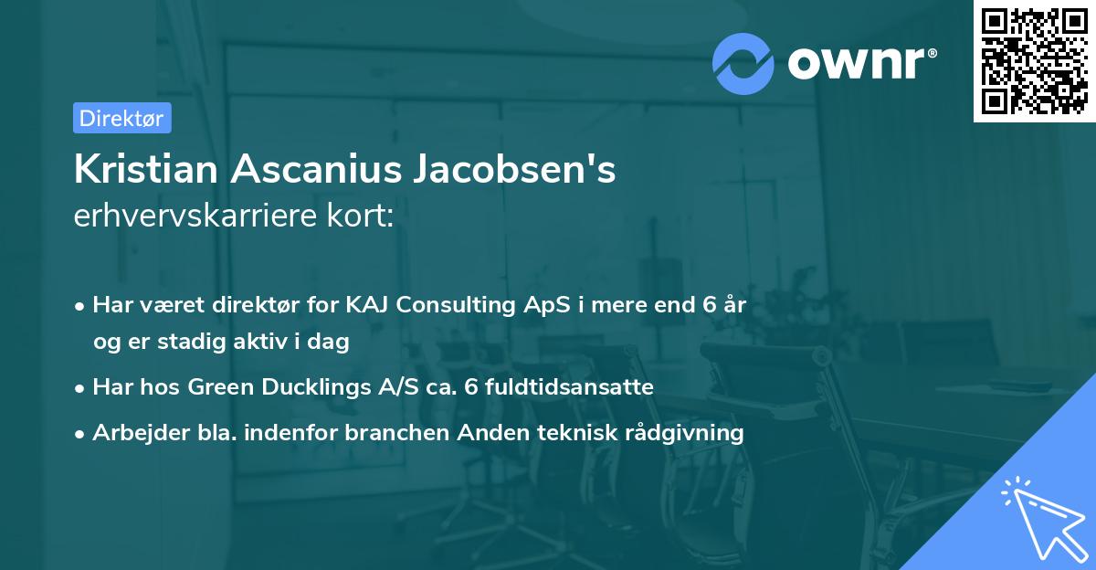 Kristian Ascanius Jacobsen's erhvervskarriere kort