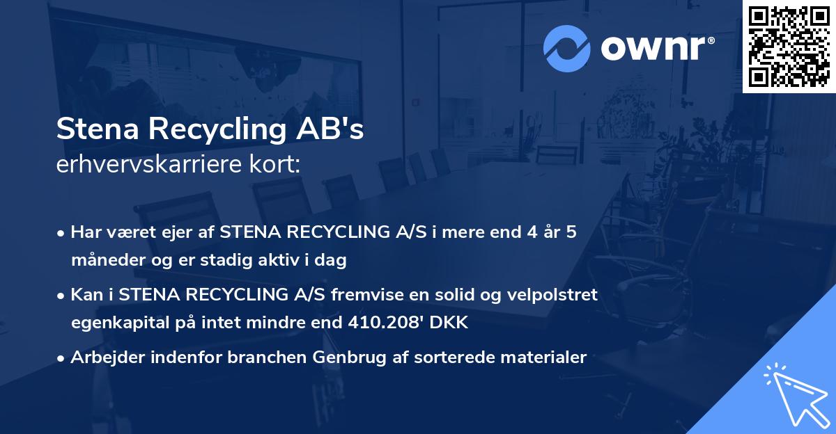 Stena Recycling AB's erhvervskarriere kort