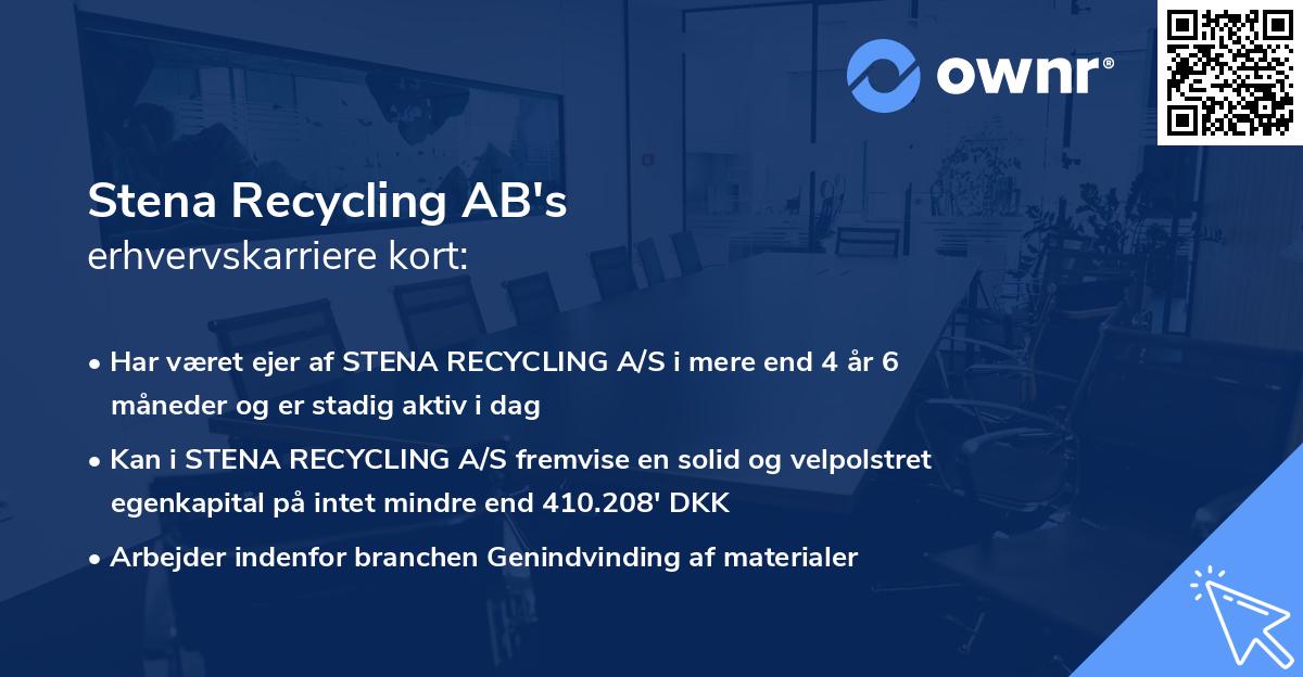 Stena Recycling AB's erhvervskarriere kort