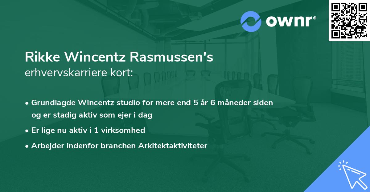 Rikke Wincentz Rasmussen's erhvervskarriere kort