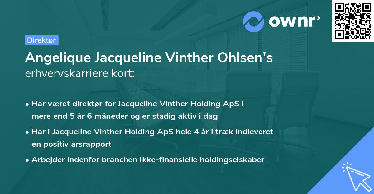 Angelique Jacqueline Vinther Ohlsen's erhvervskarriere kort