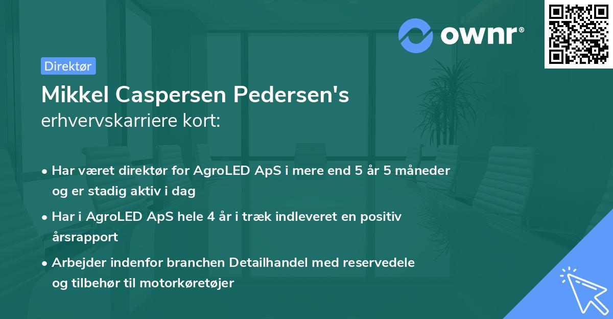 Mikkel Caspersen Pedersen's erhvervskarriere kort