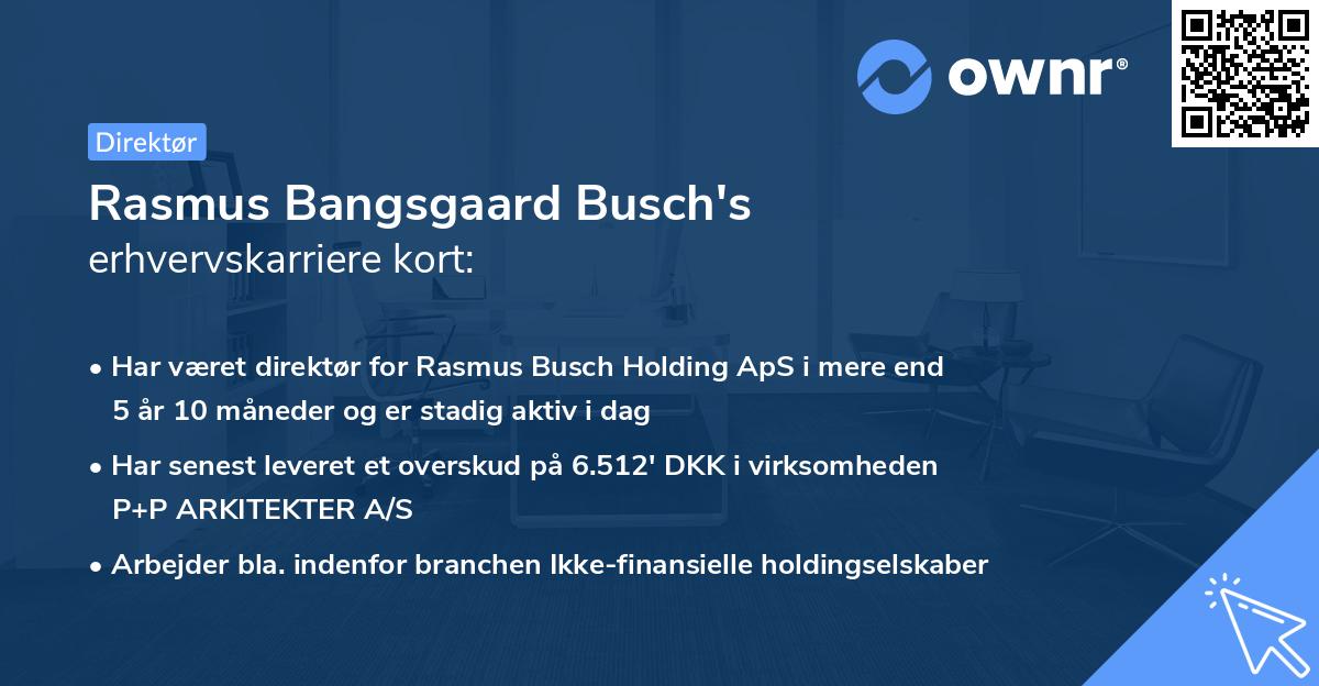 Rasmus Bangsgaard Busch's erhvervskarriere kort