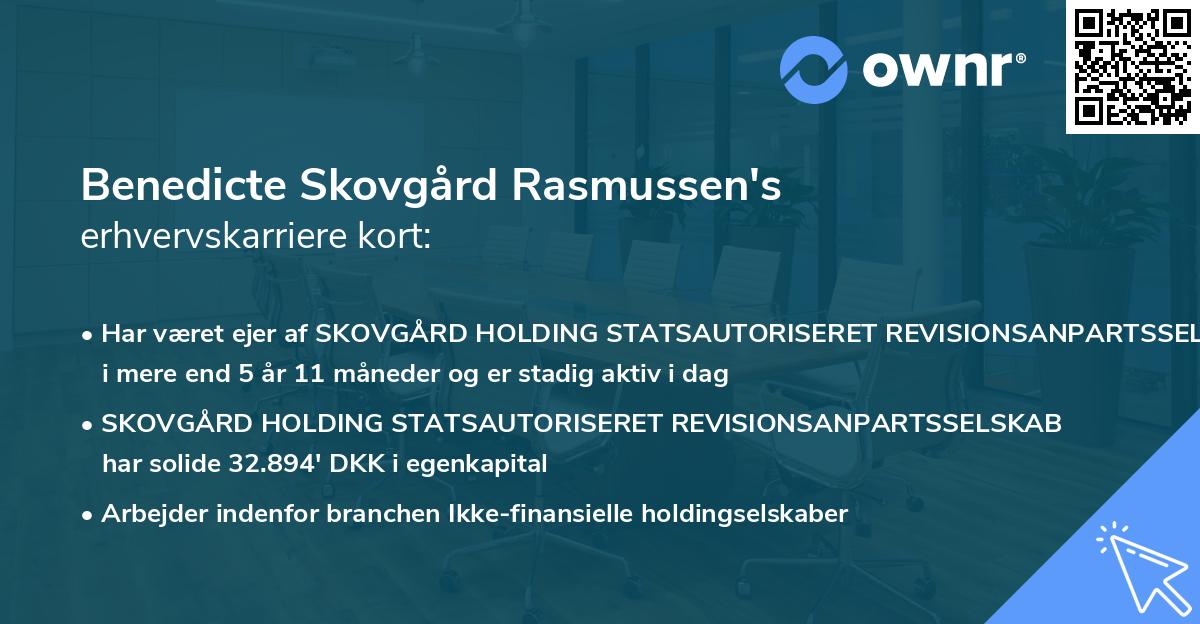 Benedicte Skovgård Rasmussen's erhvervskarriere kort