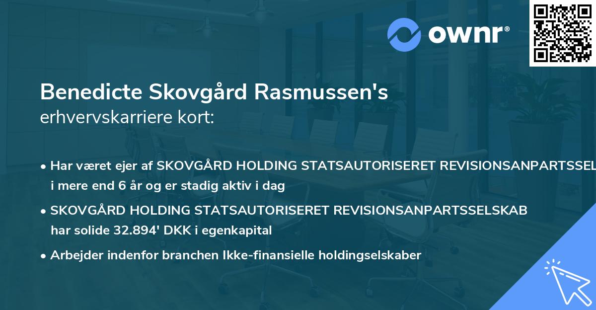 Benedicte Skovgård Rasmussen's erhvervskarriere kort