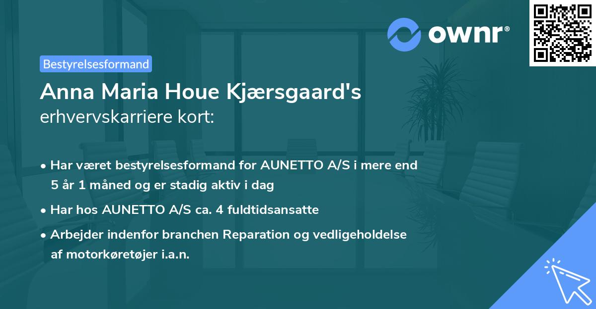 Anna Maria Houe Kjærsgaard's erhvervskarriere kort