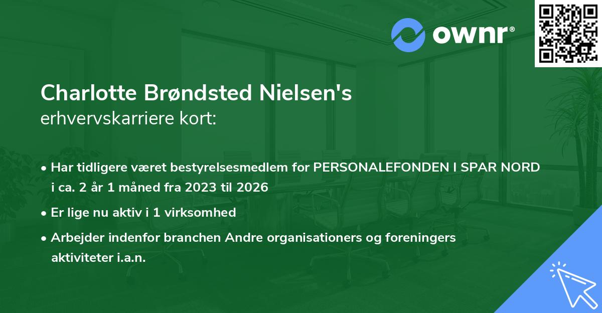 Charlotte Brøndsted Nielsen's erhvervskarriere kort