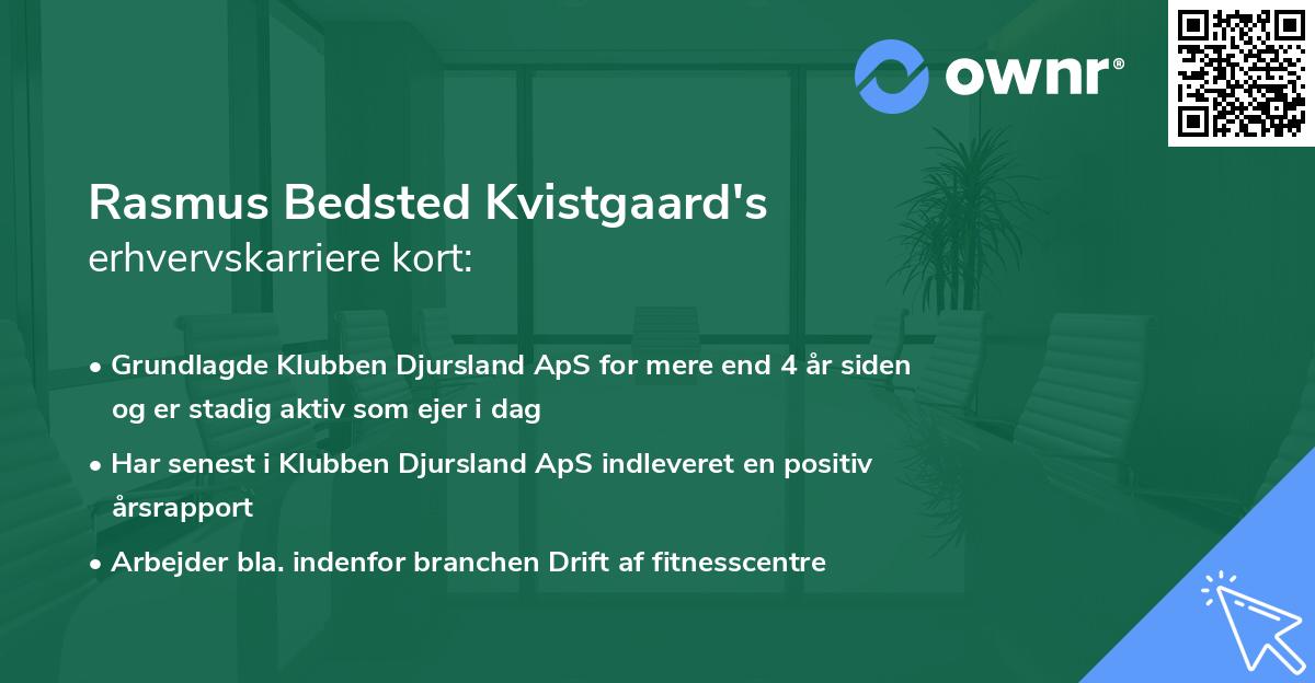 Rasmus Bedsted Kvistgaard's erhvervskarriere kort