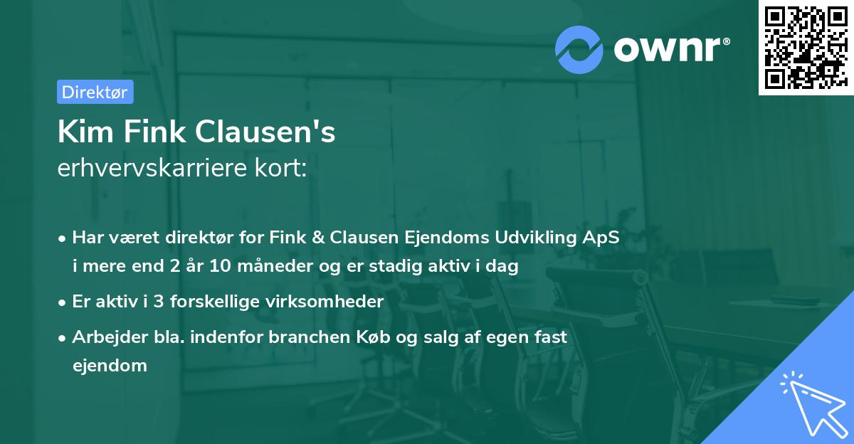 Kim Fink Clausen's erhvervskarriere kort