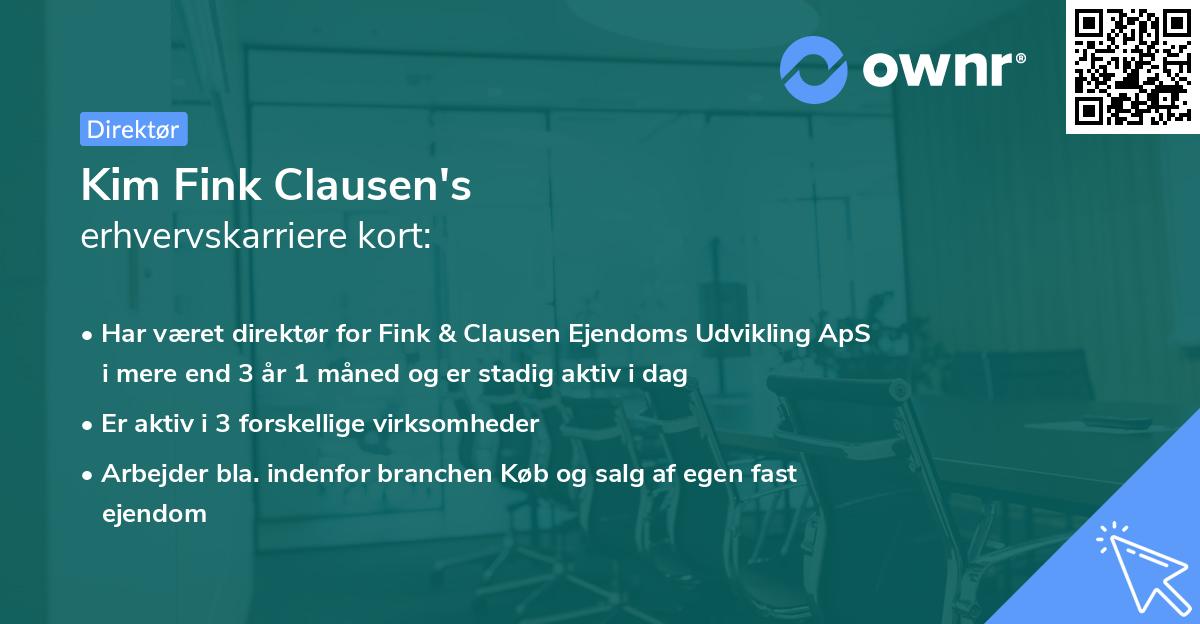 Kim Fink Clausen's erhvervskarriere kort