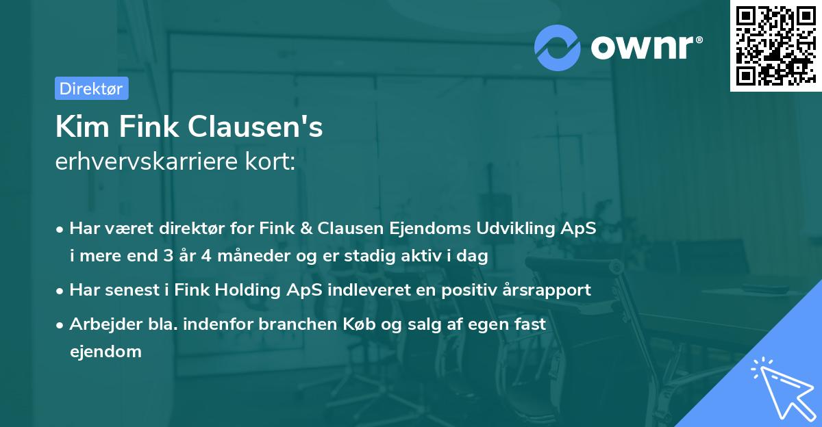 Kim Fink Clausen's erhvervskarriere kort