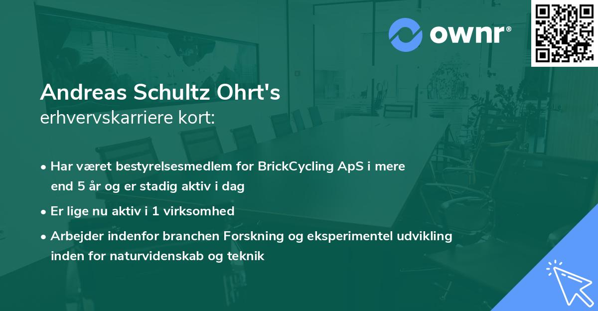 Andreas Schultz Ohrt's erhvervskarriere kort