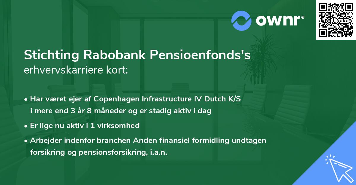 Stichting Rabobank Pensioenfonds's erhvervskarriere kort