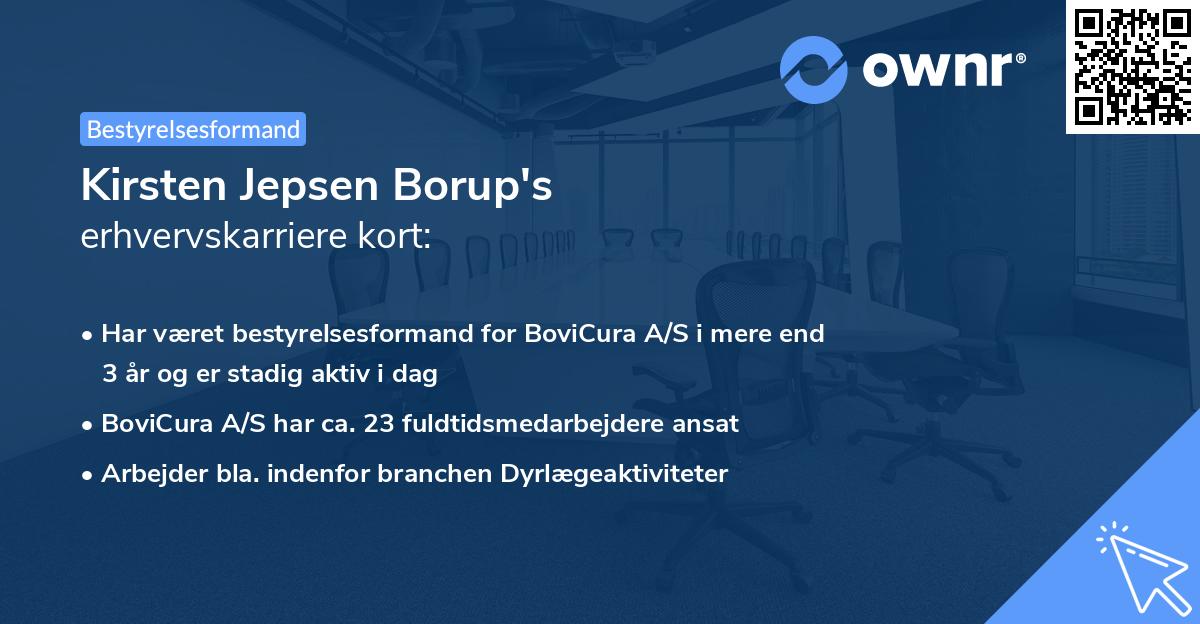 Kirsten Jepsen Borup's erhvervskarriere kort