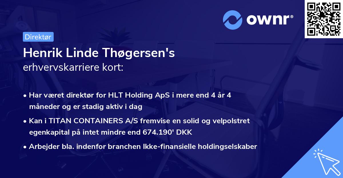 Henrik Linde Thøgersen's erhvervskarriere kort